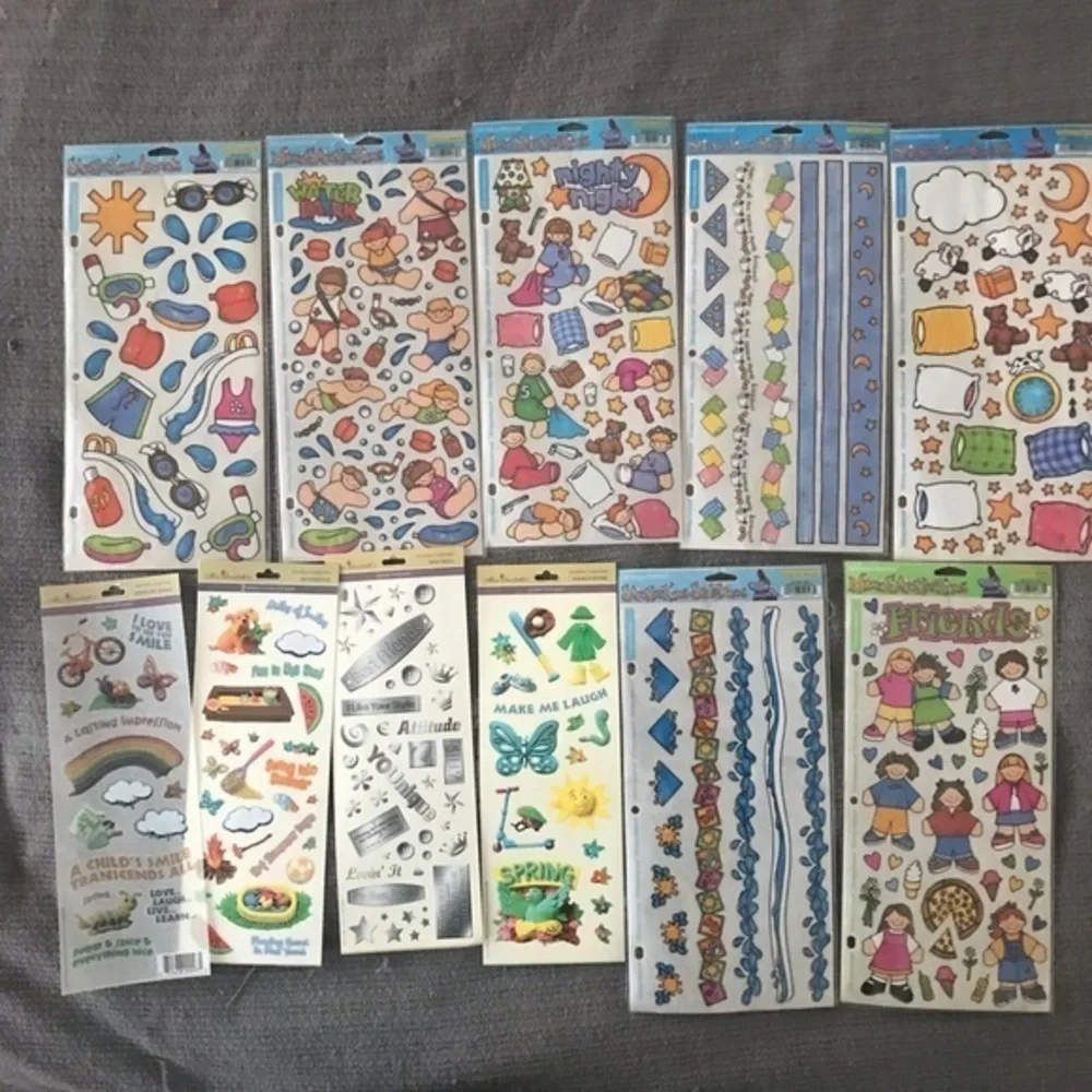 11 sheets of Scrapbook Stickers various brands Friends theme. NWOT